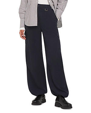 Whistles Grace Luxe Cargo Pants In Navy