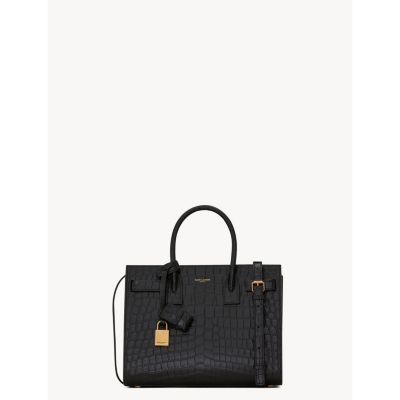 Saint Laurent Sac De Jour Baby in Crocodile Embossed Leather