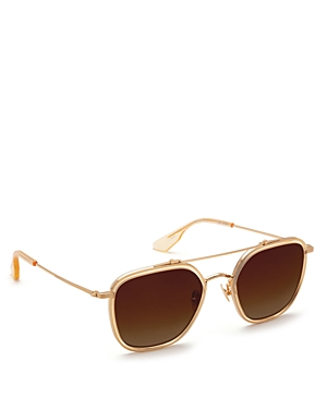Krewe Austin Champagne Aviator Sunglasses, 52mm In Gold/brown Polarized Gradient