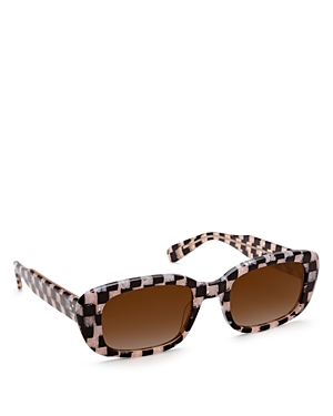 Krewe Milan Harlequin Rectangular Sunglasses, 51mm In Multi/brown Gradient
