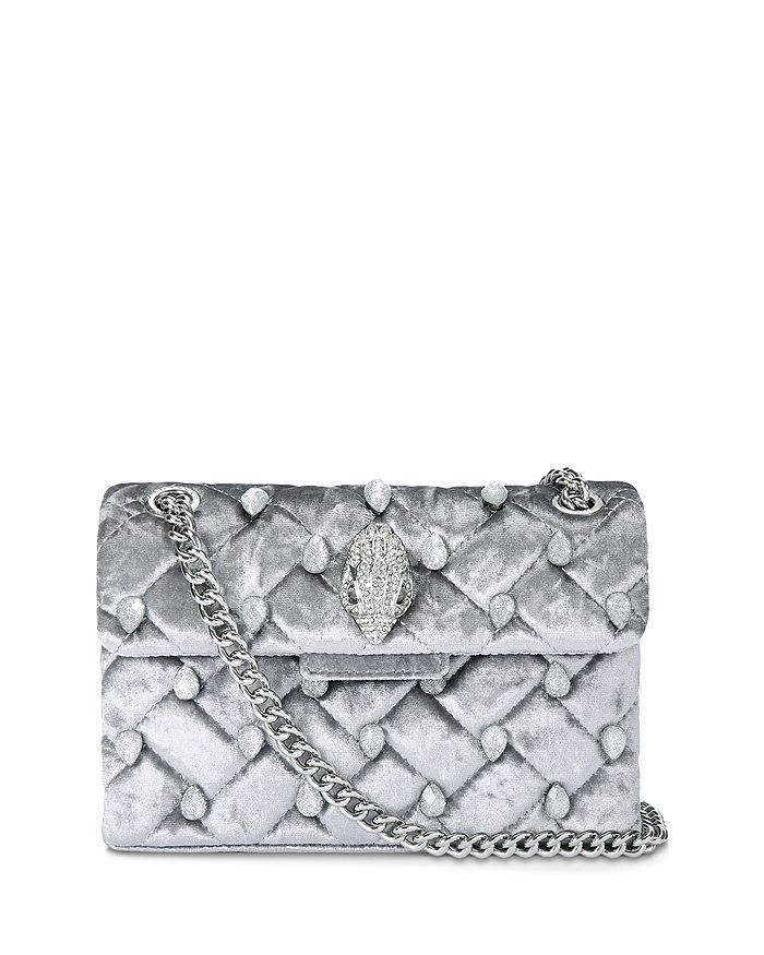 KURT GEIGER LONDON Mini Kensington Velvet Crystal Embellished Bag ...
