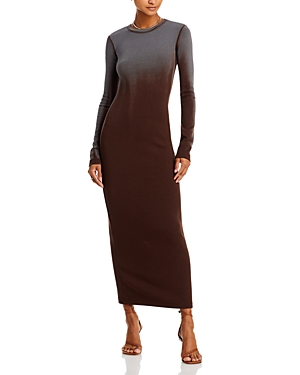 Cotton Citizen Verona Ribbed Coated Dress In Brownstone