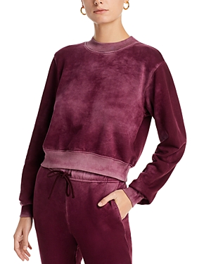 Cotton Citizen Milan Cropped Tie-dye Sweatshirt In Vintage Mullberry