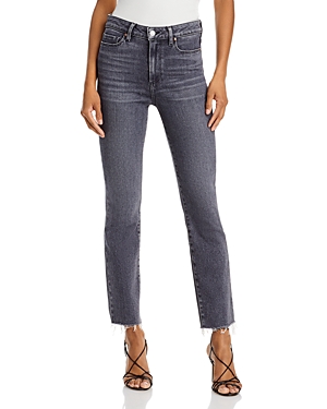 Paige Cindy High Rise Ankle Straight Jeans in Ash Black