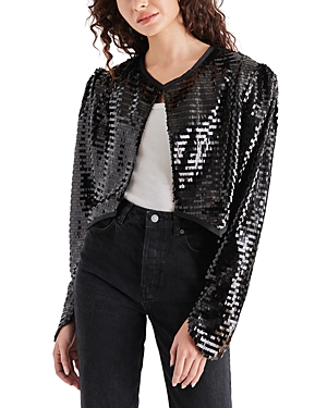 Shop Steve Madden Juliet Cropped Piano Sequin Bolero In Black