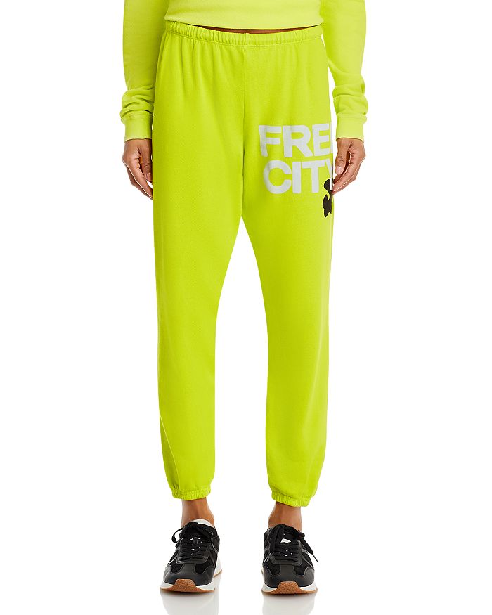 Free City Cotton Logo Sweatpants In Glow Yellow