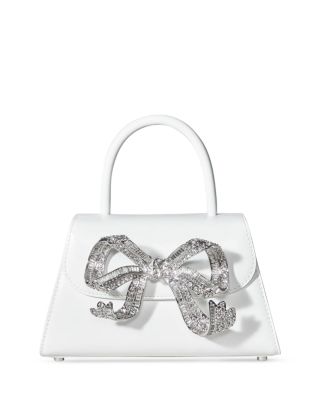 Self-Portrait - Mini Diamante Bow Leather Handbag