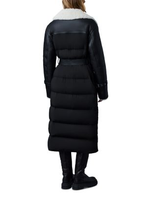 Mackage Sabreen Shearling Belted Down Coat | Bloomingdale's
