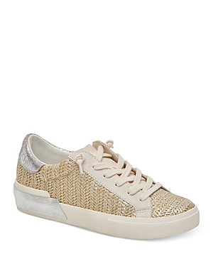 Shop Dolce Vita Women's Zina Low Top Sneakers In Platinum Woven