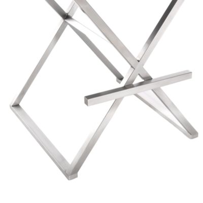  Director Performance Vegan Leather and Stainless Steel Barstool in Black