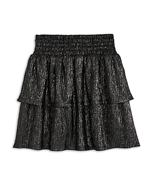 Aqua Girls' Tiered Lame Skirt, Big Kid - 100% Exclusive In Black