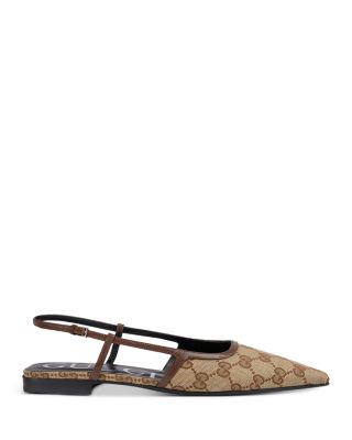 Women's GG Canvas Slingback Flats
