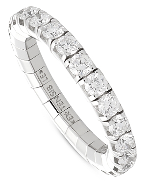 Extensible 18K White Gold Diamond Stretch Ring