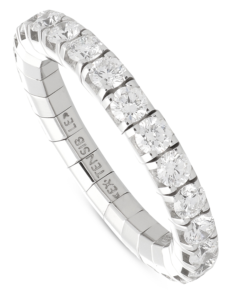Ex-tensible 18k White Gold Diamond Stretch Ring In White