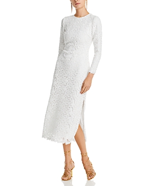 Shop Markarian Arizona Crochet Lace Midi Dress In White Crochet Lace