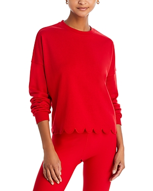 Aqua Athletic Scalloped Sweatshirt - 100% Exclusive In Ruby