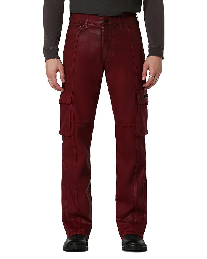 Hudson Walker Kick Flare Bootcut Cargo Jeans in Crimson