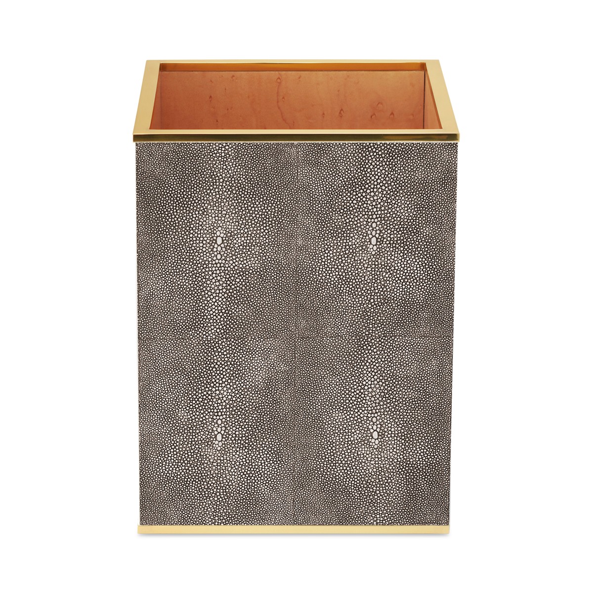 Aerin Faux Shagreen Waste Basket in Grey
