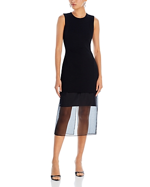 Shop Jason Wu Collection Sleeveless Midi Dress In Black