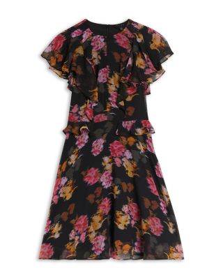 Ted Baker Tiiah Angel Sleeve Peplum Waist Mini Dress