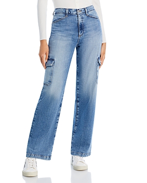 Shop Ag Wide Leg Cargo Jeans In Exile
