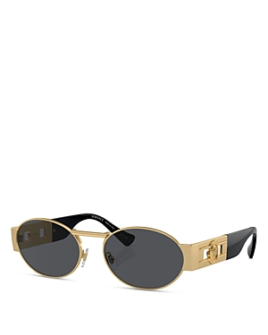 Versace Oval Sunglasses, 56mm In Gold/gray Solid