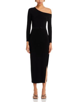 Asymmetric Side Slit Midi Dress