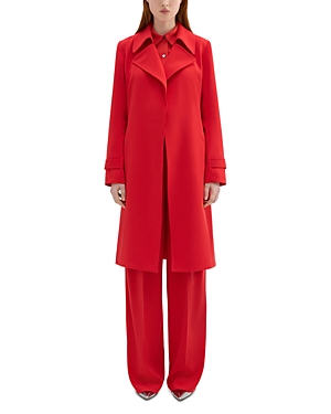Theory Oaklane Trench Coat In Admiral Crepe In Geranium