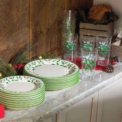 Holiday 4 Piece Melamine Dinner Plate Set
