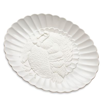 French Perle Carved Turkey Platter