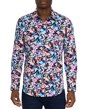 Robert Graham The Atlas Abstract Floral Stretch Button-up Shirt In Multi