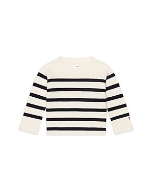 1212 Girls' Striped Garter Stitch Sweater - Little Kid In Navy Stripe