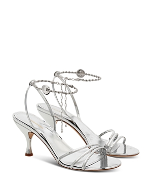 Ferragamo Women's Denise Metallic Sandals In Argento
