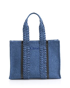 Chloe Mony Navy Suede Whip-Stitch Slouched Tote Bag NEW Medium Blue Leather