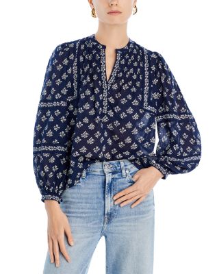 Aqua Valley Spring Printed Puff Sleeve Top - 100% Exclusive In