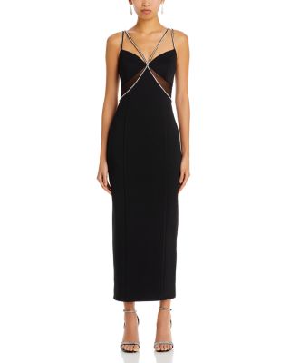 AQUA Crystal Embellished Sheath Midi Dress - Exclusive | Bloomingdale's  Women