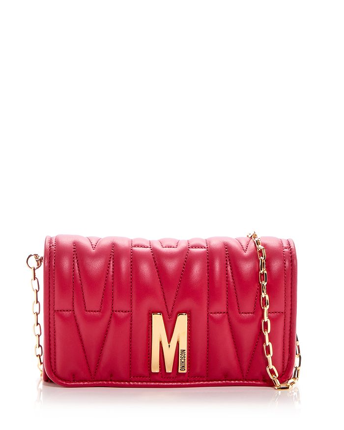 Moschino Logo Quilted Leather Chain Wallet | Bloomingdale's