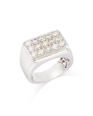 Bloomingdale's Men's Diamond Square Cluster Ring In 14k White Gold, 3.0 Ct. T.w.