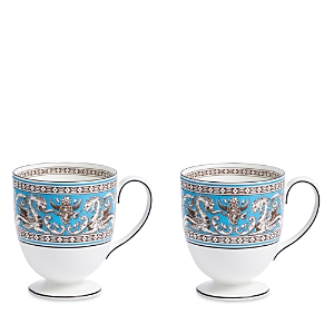 Shop Wedgwood Florentine Mug, Set Of 2 In Turquoise