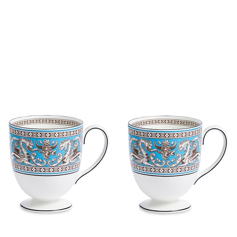 Wedgwood Florentine Turquoise Mugs, Set Of 2 In Turquoise