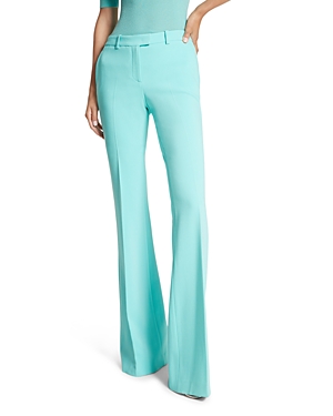 Michael Kors Haylee Flare Crepe Trousers In Seafoam