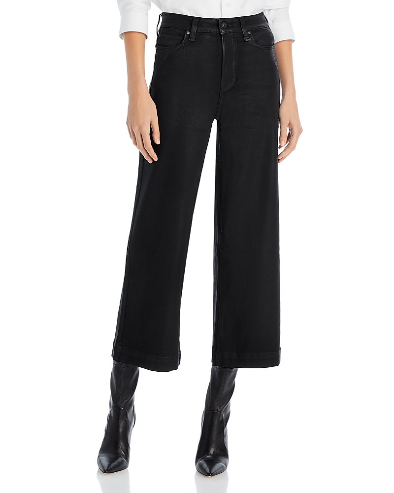 Paige Anessa Wide Leg Faux Leather Pants In Black Luxe Coated