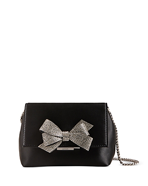Ted Baker Crystal Bow Mini Evening Bag In Black