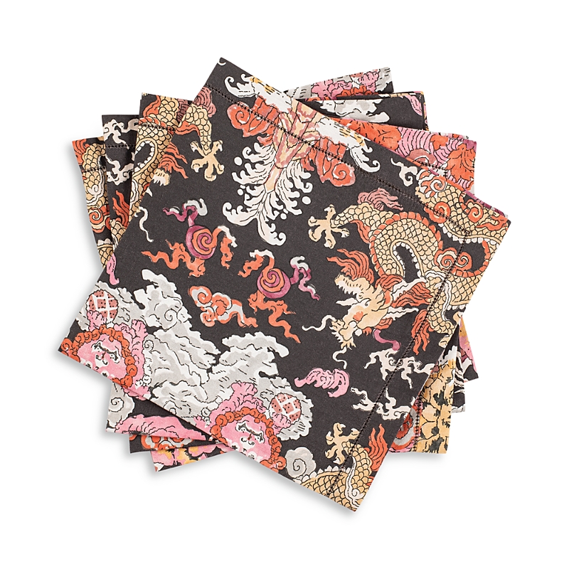 Matouk Schumacher Magic Mountain Napkin In Chocolate Persimmon
