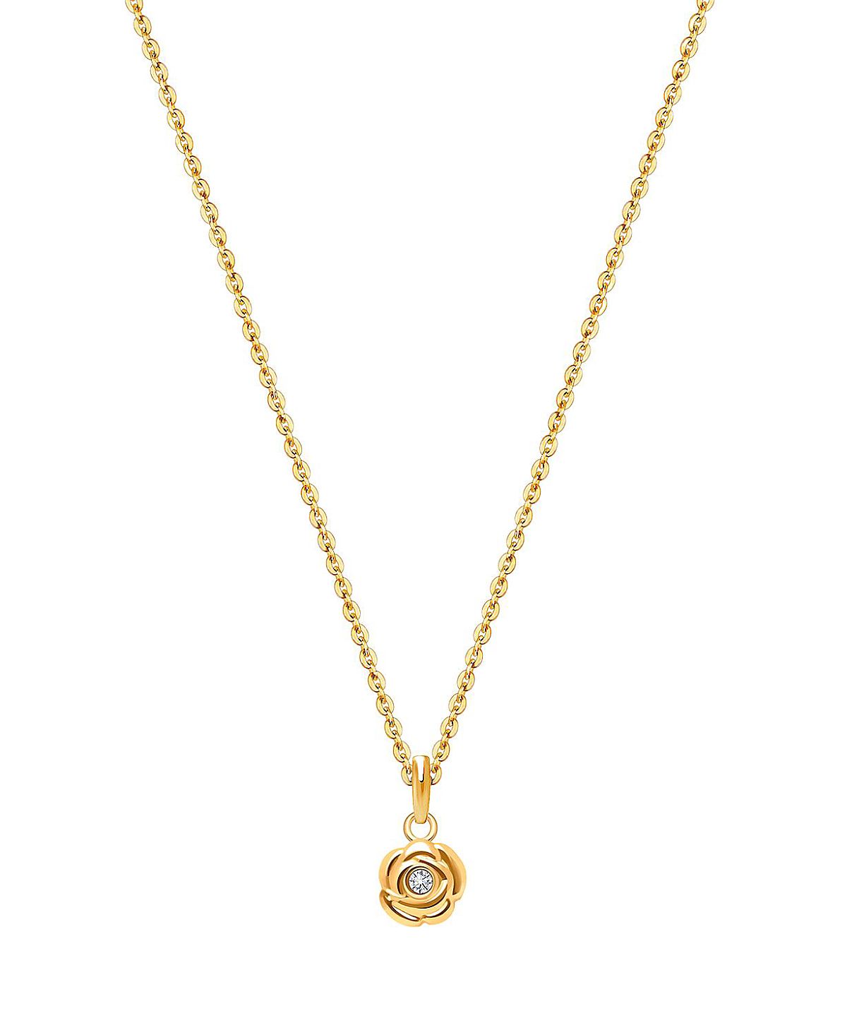 Tiny Blessings Children's 14K Gold Blushing Rose Girls' 12-14 Necklace