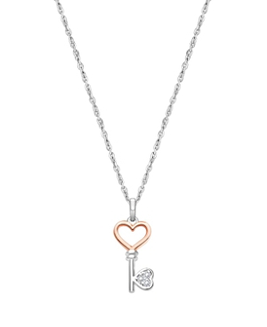 Tiny Blessings Girls' Sterling Silver Rosabella Key 13-14 Necklace - Baby, Little Kid, Big Kid