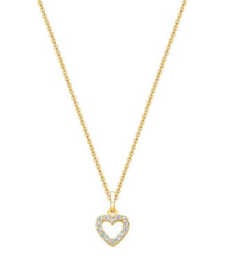 Tiny Blessings - Girls' 14K Gold Pure Splendor Diamond Heart 13-14" Necklace - Little Kid, Big Kid