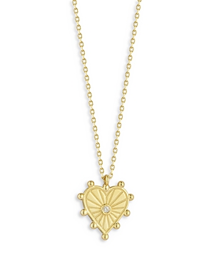 Moon & Meadow 14K Yellow Gold Diamond Heart Pendant Necklace, 16