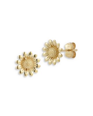 Moon & Meadow - 14K Yellow Gold Sunflower Stud Earrings