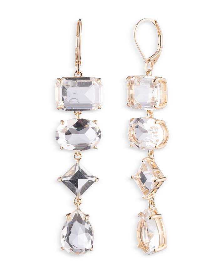 Ralph Lauren Lauren Stone Linear Drop Earrings in Gold Tone